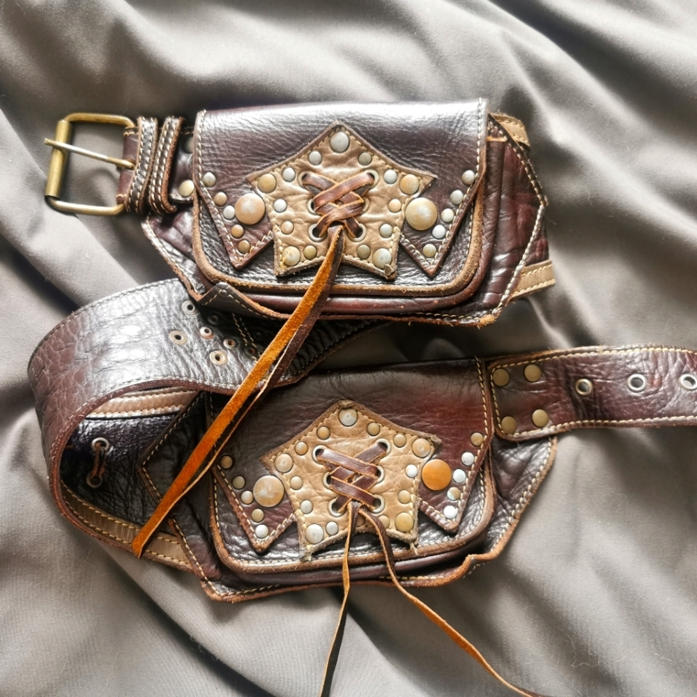 Leather boho utility belt